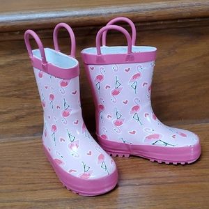 Toddler Girl Flamingo Rainboots (S 5/6)